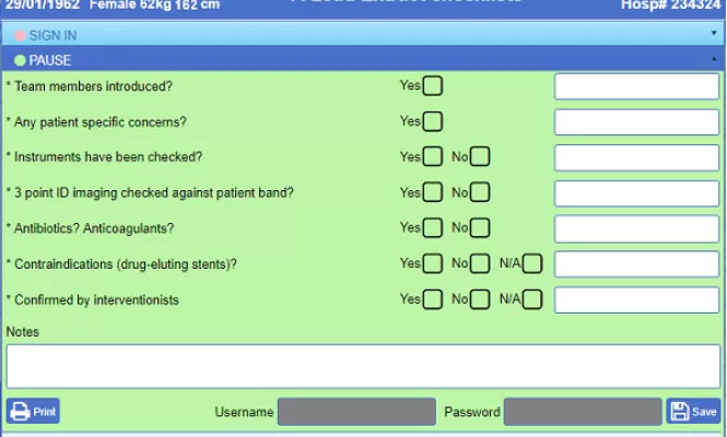 Example image NATSSIPS safety checklists "pause" page