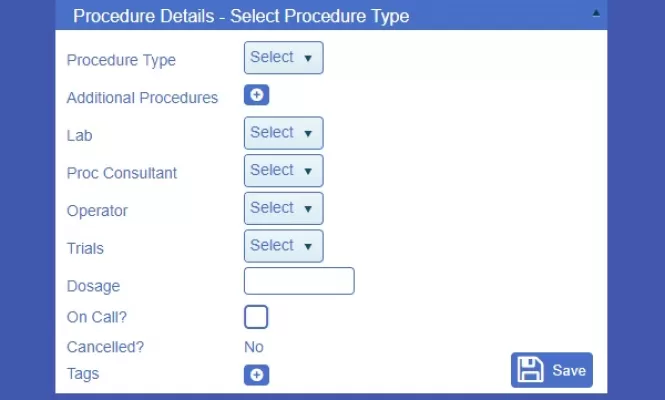 Example of Labyrinth software interface appointment screen